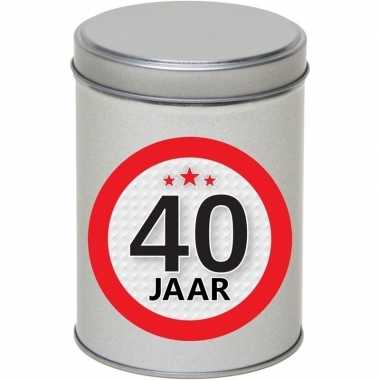 Kinder cadeau/kado zilver rond blik jaar spaarpot