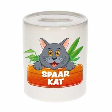 Kinder cadeau spaarpot kat / poes rood