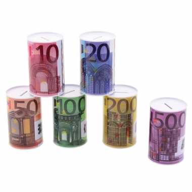 Kinder metalen spaarpot euro biljet