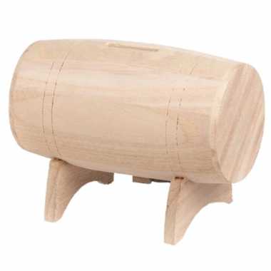 Kinder spaarpot houten biervat/wijnvat