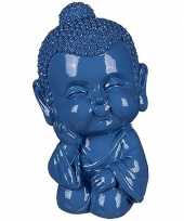 Kinder boeddha spaarpot blauw