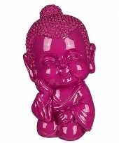 Kinder boeddha spaarpot roze