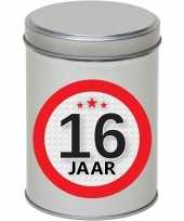 Kinder cadeau kado zilver rond blik jaar spaarpot 10175780