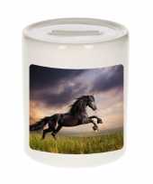 Kinder dieren foto spaarpot zwart paard paarden spaarpotten jongens meisjes