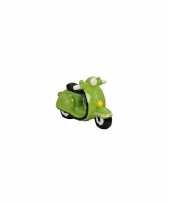 Kinder keramische groene scooter spaarpot