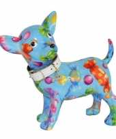 Kinder spaarpot chihuahua hond blauw snoepjes