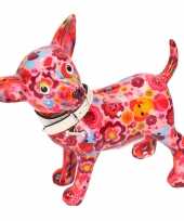 Kinder spaarpot chihuahua hond roze olifant bloemen