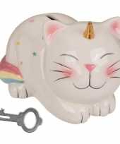Kinder spaarpot eenhoorn kat poes slotje