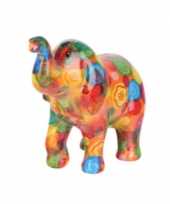 Kinder spaarpot olifant oranje bloemen